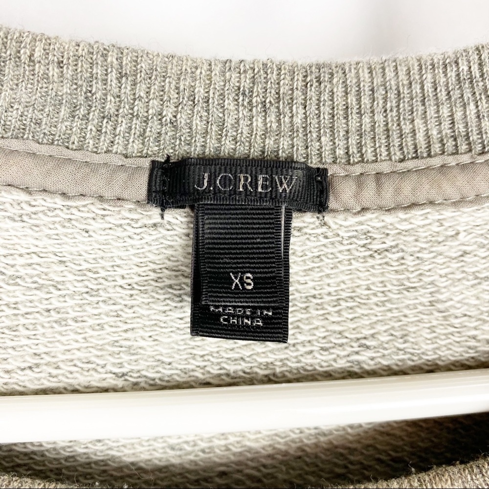 J CREW Embellished Floral Grey & Green Sweatshirt - Picture 4 of 5